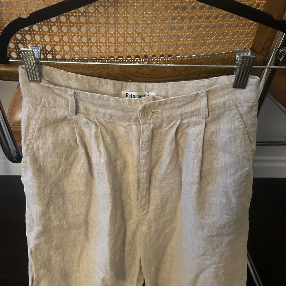 Reformation Linen Pants Straight Style Wide Leg